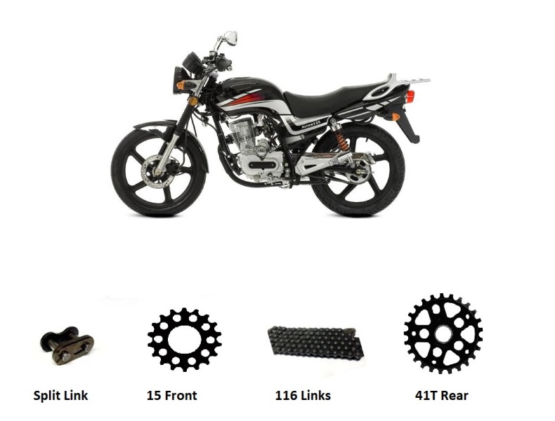 Lexmoto Arrow 125 Sprockets Set - Black