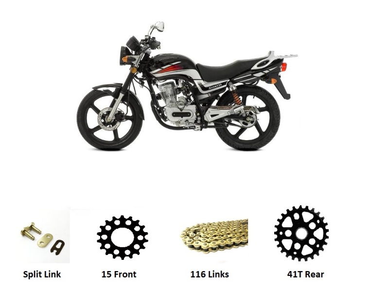 Lexmoto Arrow 125 Sprockets Set - GOLD