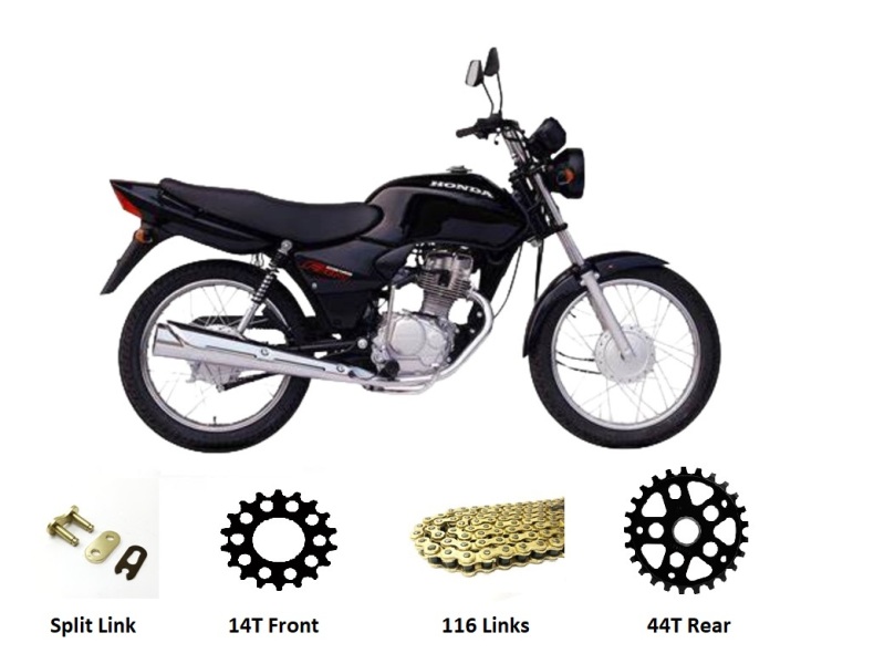 Honda CG 125 '06-09 GOLD Chain And Sprockets Kit