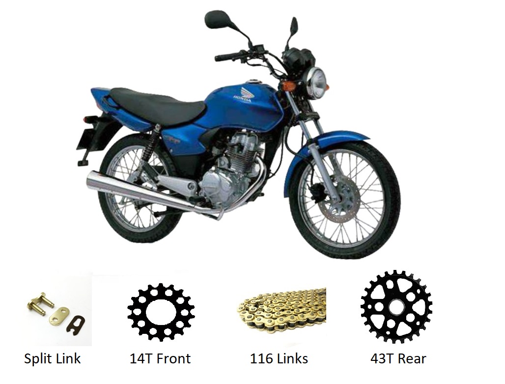 Honda CG 125 M1 '02-05 GOLD Chain & Sprockets Set 