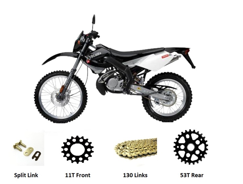 Derbi Senda SM/R X-Treme '06-11 GOLD Chain And Sprockets Kit