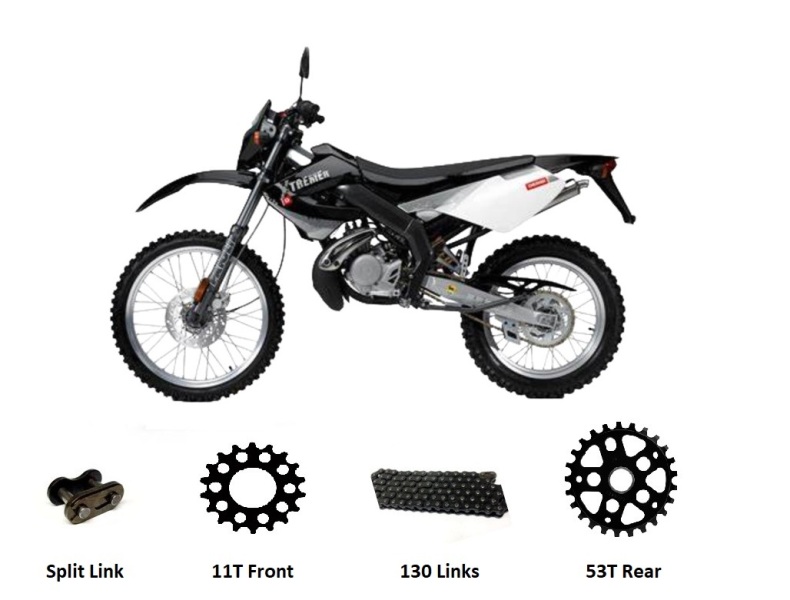 Derbi Senda SM/R X-Treme '06-11 BLACK Chain And Sprockets Kit