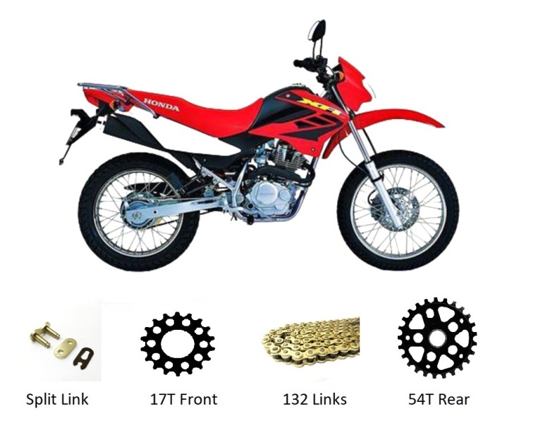 Honda XR125 L '03-07 GOLD Chain And Sprockets Kit