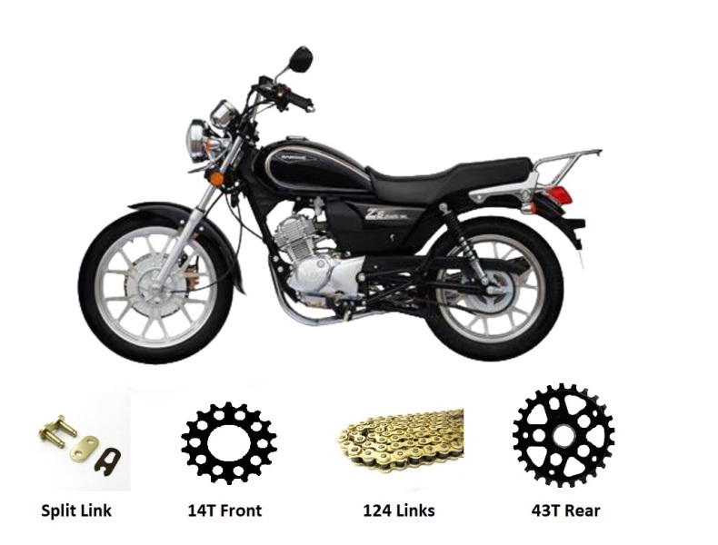 JIANSHE JS125-6C GOLD Chain And Sprockets Kit