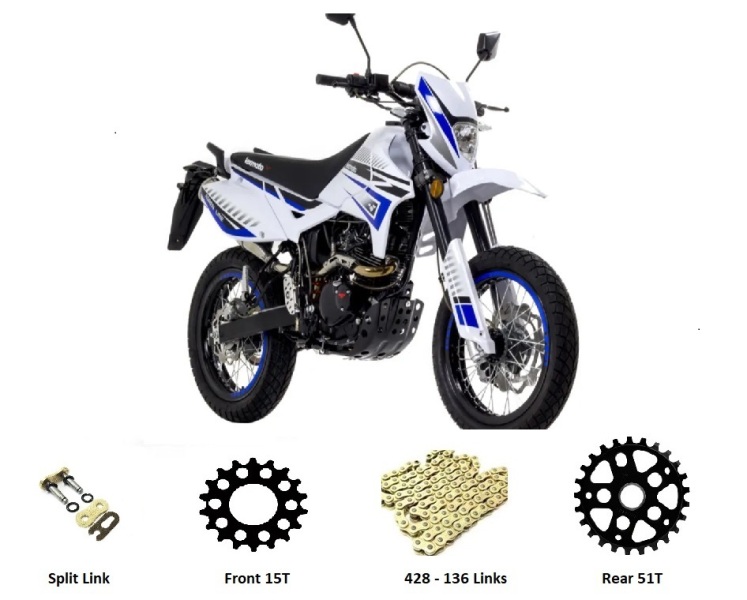 Lexmoto Adrenaline 125 Sprocket Kit GOLD O RING 