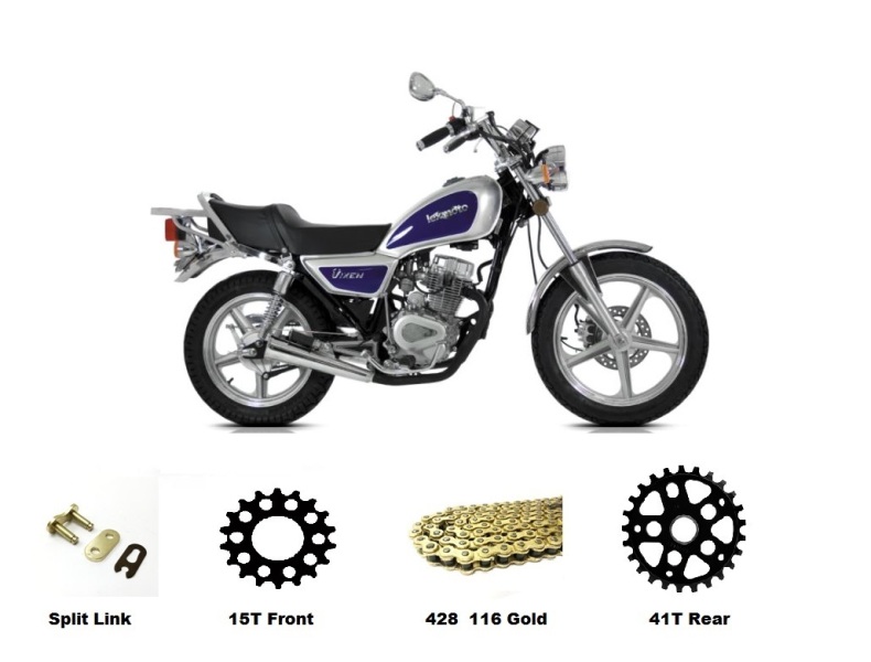 Lexmoto Vixen HN125-8 - HT125-8 Sprockets Set GOLD