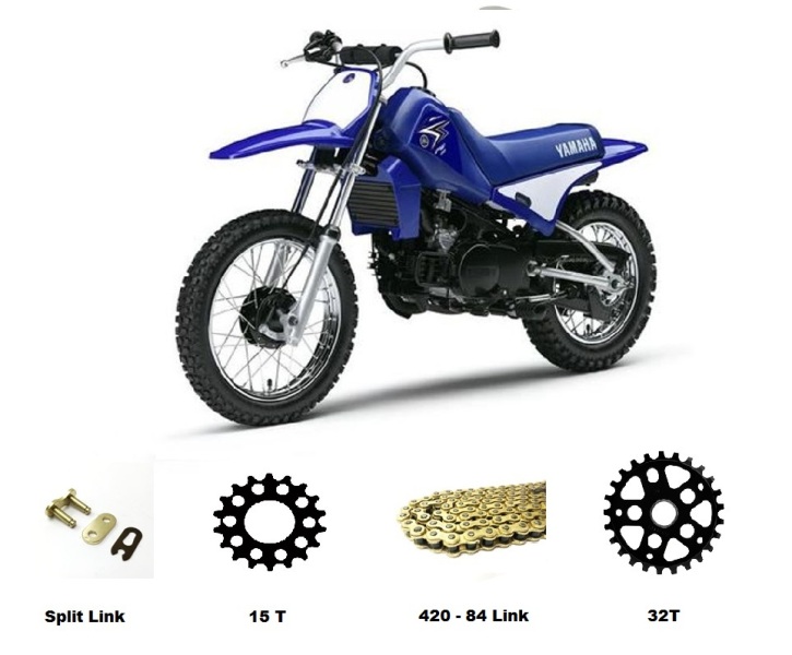 PW80 Chain and Sprocket Kit  Kids Yamaha PW80 91-11 GOLD