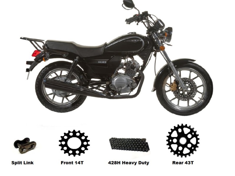 SINNIS SC125 Custom Sprockets Set Black