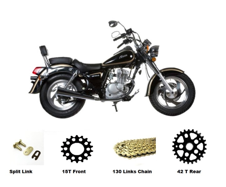 SINNIS Vista 125 Cruiser Sprockets Set GOLD