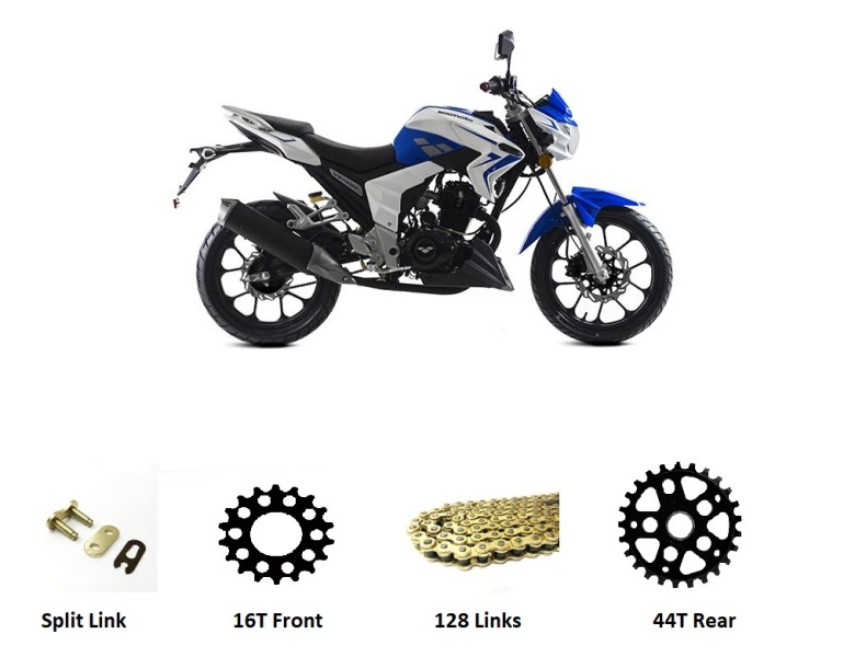 Lexmoto Venom  SK125 Higher Geared Sprocket Set GOLD