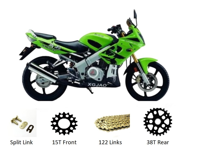 XGJAO SJ125-26 Chain & Sprockets Set GOLD