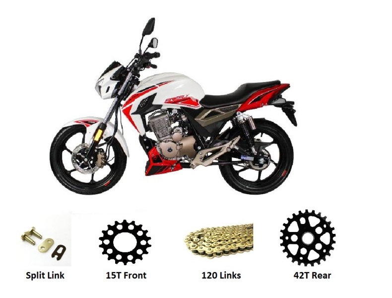  Zontes Firefly 125 Sprocket Kit - GOLD 